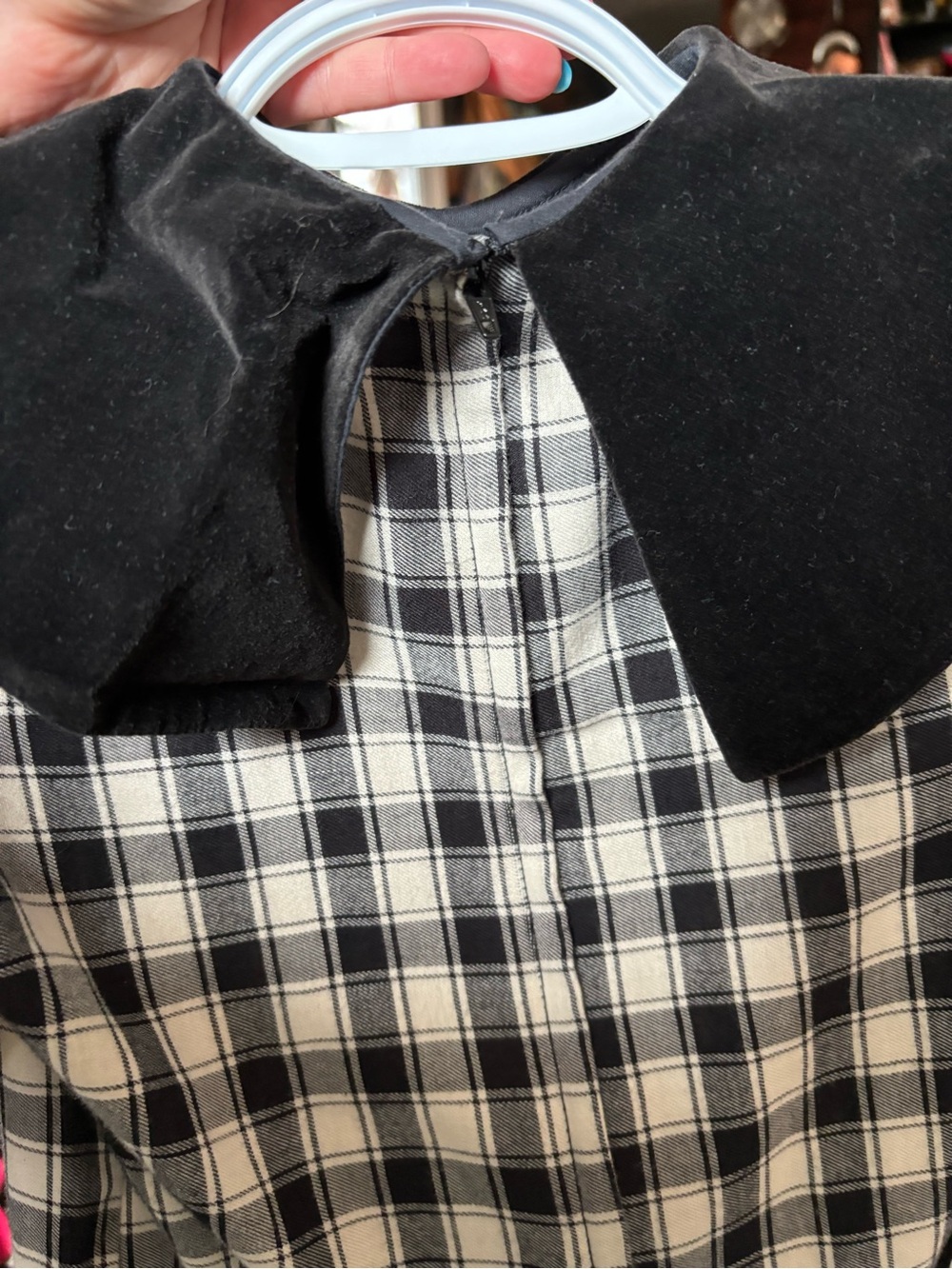 Size 8 vintage black and white plaid dress - Picture 3 of 3